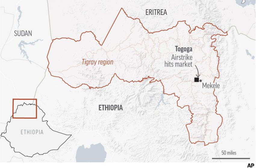  Witnesses say airstrike in Ethiopia’s Tigray kills dozens