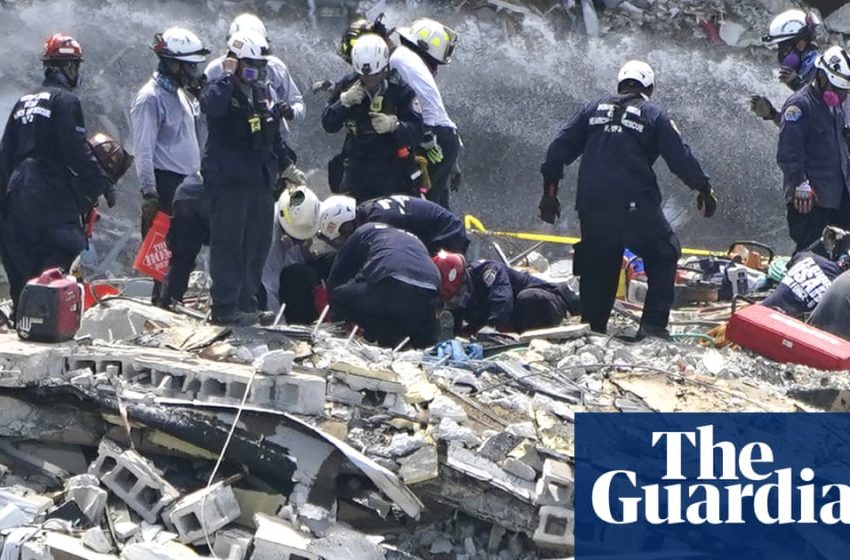  Miami condo collapse: death toll rises to five as crews search pile for survivors