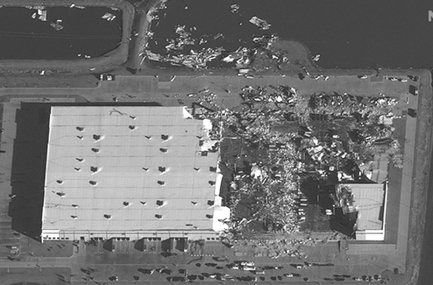  Satellite photos show Illinois Amazon warehouse before and after tornado