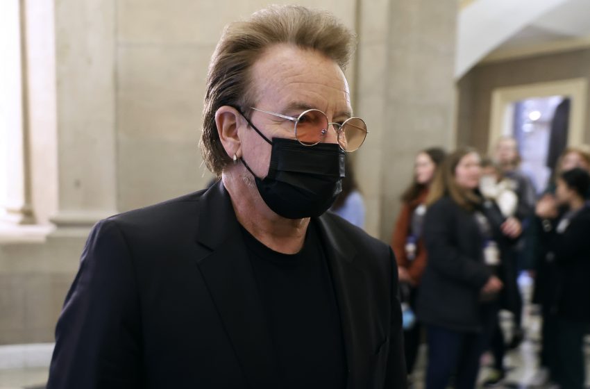  U2’s Bono performs in Kyiv bomb shelter
