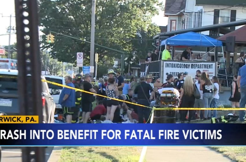  15 people injured after car crash in Berwick, Pa. at benefit for Nescopeck, Pennsylvania fire victims -TV
