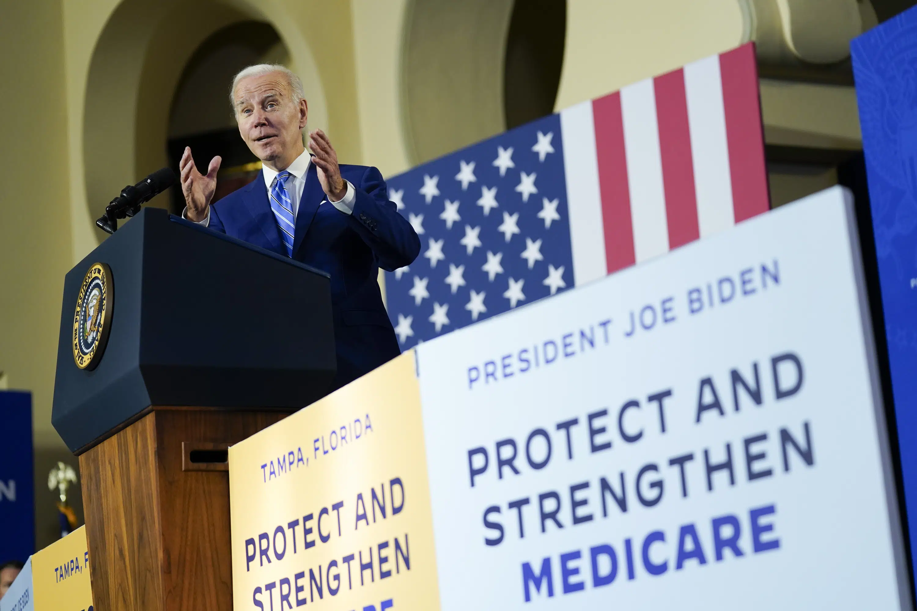 In GOP-held Florida, Biden vows no cuts to Social Security