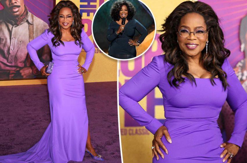  Oprah Winfrey skirts Ozempic rumors as she addresses weight loss in stunning purple gown