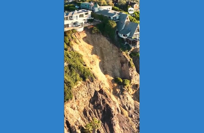  WATCH: California landslide leaves homes teetering on cliff edge